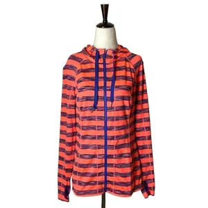 Lukka Pink And‎ Purple Striped Hooded Full Zip Athletic Active Jacket Size M thumbnail 2