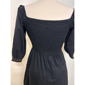 Old Navy Fit & Flare Maxi Dress Womens Small Black Cotton Smocked Off Shoulder thumbnail 6