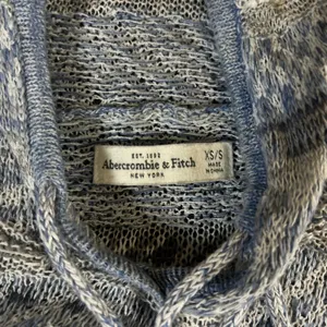 Abercrombie & Fitch Blue Striped Knit Hoodie Sweater XS/S Boho Pullover thumbnail 3