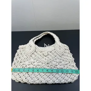 Women's Handmade Macrame/Crochet White Hand bag SKU 4278 thumbnail 7