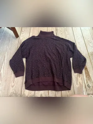 American Eagle Leopard Print Turtleneck Sweatshirt - Size Medium thumbnail 2