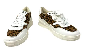 Coconuts by Matisse Size 8‎ Sneakers White Leopard Print Lace Up Casual Shoes thumbnail 1