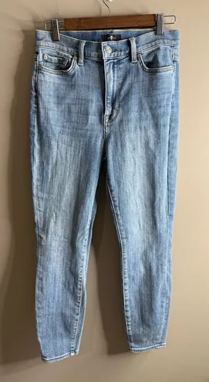7 For All Mankind Light Blue Skinny Jeans size 29 thumbnail 1