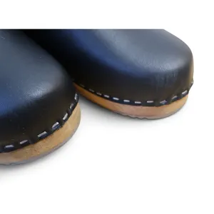 MIA Sweden Alma Clog Wooden Leather Buckle Strap Black Boho Comfort Sz 37 EU thumbnail 10
