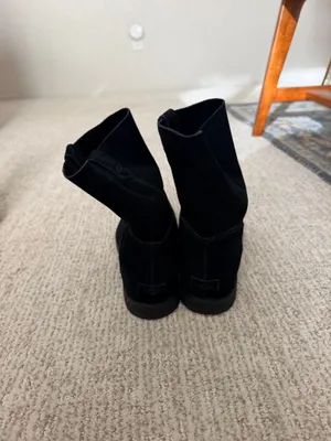 Ugg Josefene black oiled suede flat ankle combat Moto boots 8 thumbnail 12