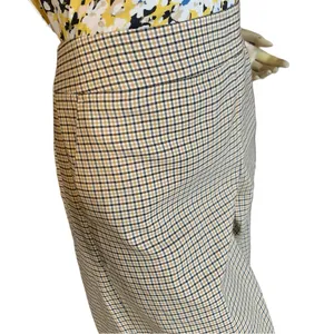 Loft Tan & Black Cropped Wide Leg Plaid Trousers (10) thumbnail 6