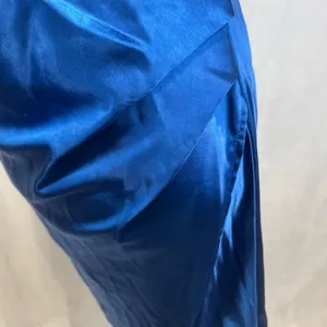Angel Biba Blue satin halter neck faux wrap twisted backless mini dress size medium thumbnail 7