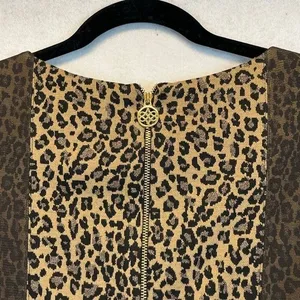 ANTONIO MELANI Dress Size 6 Black Brown‎ Sparkle Leopard Print 3/4 Sleeve V Neck thumbnail 11