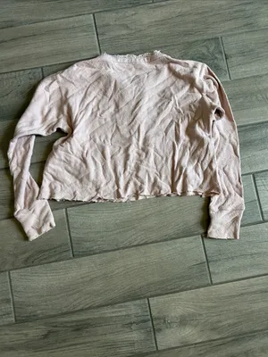 LoveShackFancy Cropped Lace-Trim Henley Top - Dusty Pink thumbnail 4