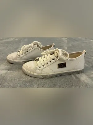 Guess Brand Classic White Leather Lace-Up Sneakers - Women Size 7.5 thumbnail 4