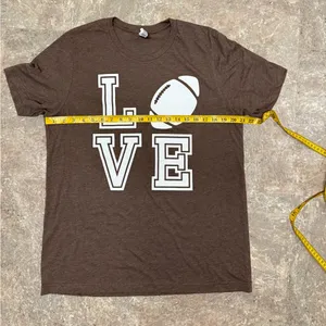 Love Football Brown Graphic T-Shirt Size Large thumbnail 6