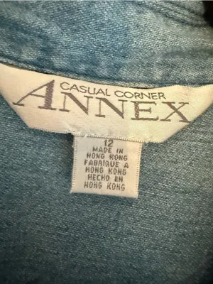 90s Casual Corner Annex Denim Chambray Sleeveless Maxi‎ Shirt Dress thumbnail 3