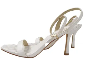 Lulus Donya White 8.5 Heels Square Open Toe Ankle Strap Sandals Pre‑Owned thumbnail 1