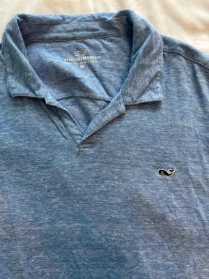Vineyard Vines Heathered Blue Polo Shirt thumbnail 3