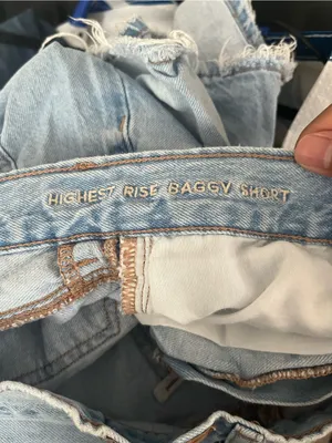 American Eagle Highest Rise Baggy Denim Shorts 0 Light Wash Distressed Casual thumbnail 7