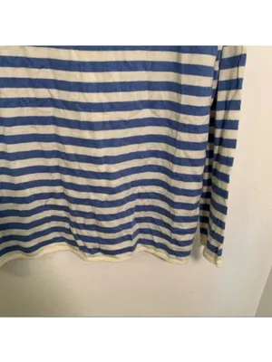 Gap Women's Size Small Boatneck Sweater Moore Blue Stripe Wool Long Sleeve thumbnail 6