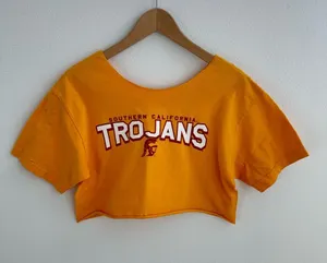 USC Trojans Football Cropped Off the Shoulder Top thumbnail 1