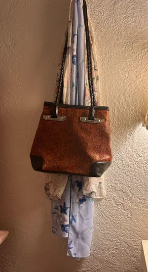 vintage brown floral patterned purse thumbnail 4