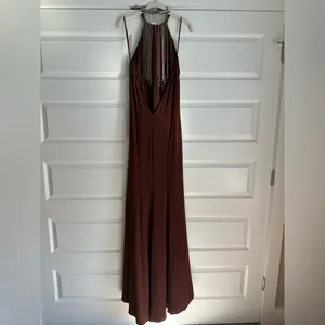 Mac Duggal‎ Halter Jersey Gown Chocolate Brown thumbnail 8