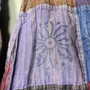 Patchwork Jogger Pants Travel Hippie Purple Red Blue Elastic Waist Cotton Nepal thumbnail 16