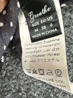 Greath Black White Polka Dot Tiered Midi Dress Tie Strap Womens Medium thumbnail 8