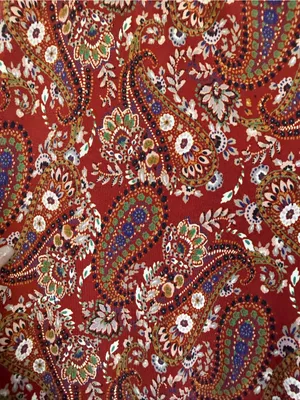 Windsor 2PC Set XS S Rust Paisley Crop Top Wide Leg Flare Pants 70s Halloween thumbnail 9