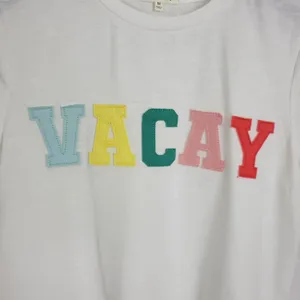VACAY T-Shirt Medium White Statement Crew Neck Short Sleeve Shirt thumbnail 2