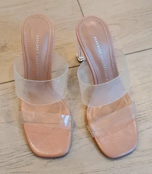 Zara Basoc Collection Clear Nude Heel Sandals Size 38/ 7.5 US thumbnail 1