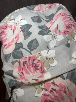 Floral/Gray Canvas Backpack Pink thumbnail 5