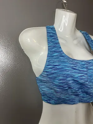 Avia Sports Bra Womens Large Blue Racerback Seamless Ventilated Stretch thumbnail 2