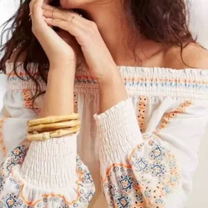 Vineet Bahl Nora Off-Shoulder Top with Embroidered Details thumbnail 3
