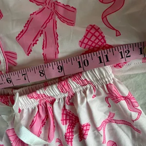 Women's Two Piece Short Sleeve and Shorts Pajamas Pink Size M #260256 thumbnail 4