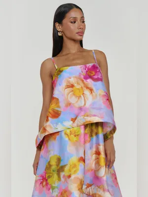 Show Me Your Mumu Ella Maxi Dress size Medium M Brushed Blooms Floral tier NWOT thumbnail 3