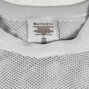 Athleta Oxygen Tank Womens Large Mesh Pointelle Training Sleeveless Top‎ Gray thumbnail 5