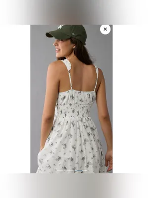 NWT AE Corset Floral Midi Dress White Medium American Eagle Maxi Sleeveless thumbnail 13
