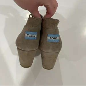 Toms Desert Taupe Suede Wedge Heel Lace‎ Up Booties Size 9 thumbnail 6