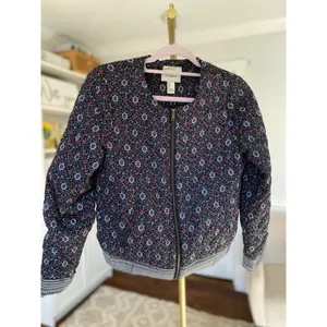 Forever 21 Ditsy Floral Quilted Bomber Jacket Y2K Revival 90s Gen Z Artsy Edgy S thumbnail 2
