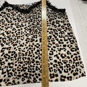 Bar III Slip On Cami Women's XL Black Ivory Animal Print Eyelash Lace Tank Top thumbnail 7