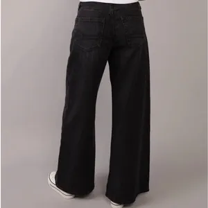 American Eagle Super High-Rise Ultra Wide Leg Jeans Black Strigid Womens 8 Short thumbnail 2