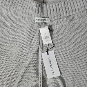 WeWoreWhat‎ Pull On Sweater Shorts L Gray Chunky Knit Drawstring Loungewear thumbnail 5