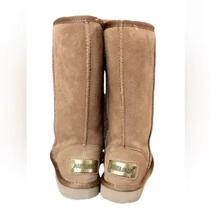 Ausland Women's Snow tall Boots Sz 5.5 US chestnut Fur Lined Winter Sheepskin thumbnail 3
