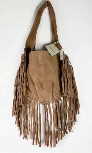 Free People Riley Suede fringe bag in copper sungold without tags thumbnail 1
