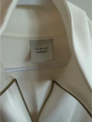 Varley Doublesoft Cream Willow Short Sleeve Half-Zip thumbnail 3
