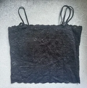 Boutique Black Lace Spaghetti Strap Camisole short top thumbnail 1