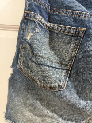 American Eagle Outfitters Blue Distressed Denim Mini Skirt Size 6 thumbnail 9
