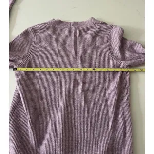 Anthropologie Moth Women’s Sweater Small Lilac Knit Tie Front V Neck Pullover thumbnail 9