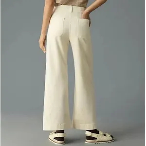 Maeve The Colette Cropped Wide Leg Corduroy Pants Women’s 20W Cream thumbnail 6
