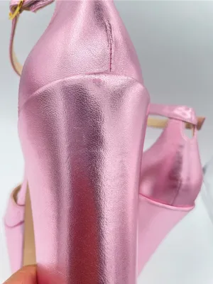 STUART WEITZMAN Skyhigh 145 Metallic Pink Platform Sandals Size 9 thumbnail 5