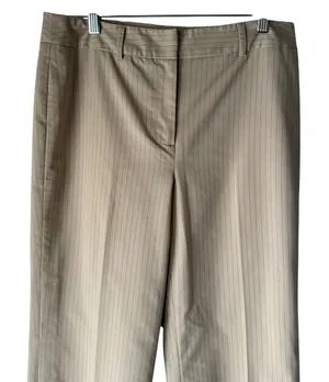 Ann Taylor Y2k Tan Pinstripe Wide Leg Dress Pants 8‎ Interview Outfit Women thumbnail 1