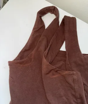 Old Navy Square Neck Tank Top Bodysuit Solid Brown Full Coverage thumbnail 6